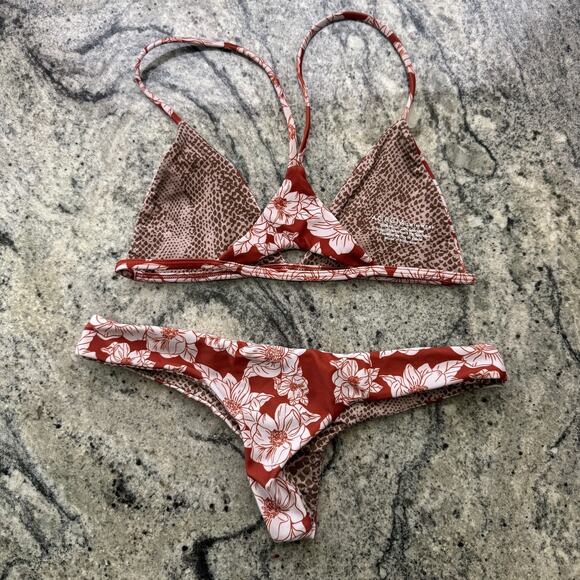 Acacia Swimwear Rust Magnolia Set Small Shaka Top Hookipa Bottoms - Picture 5 of 5